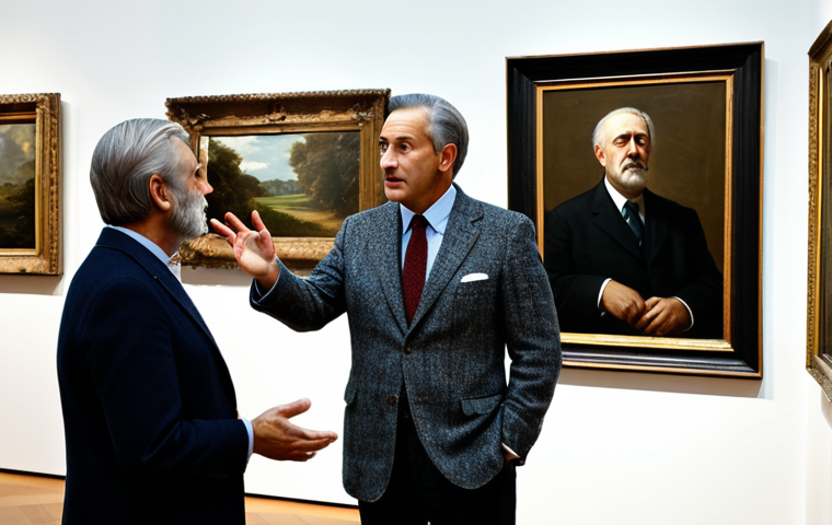 전문가 인터뷰  수집품 가치 평가 - Authenticity Verification**

"A distinguished antiques appraiser, fully clothed in professional atti...