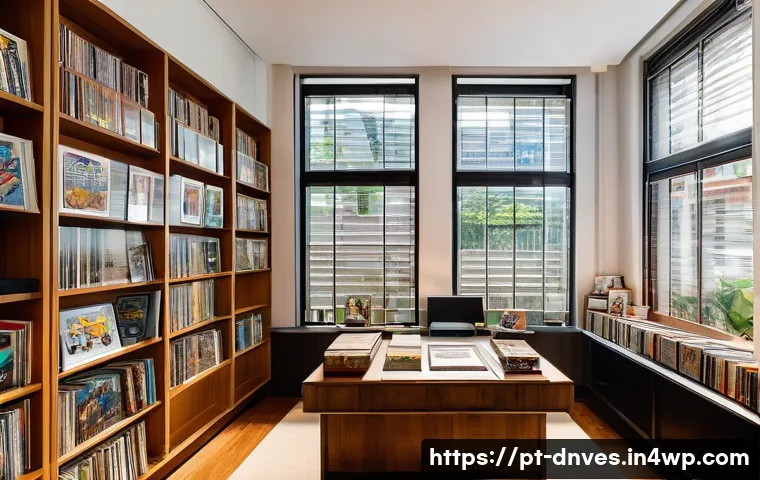 비즈니스로서의 수집품 투자 - A detailed scene of a collector’s elegant study room in São Paulo, filled with glass display cases s...