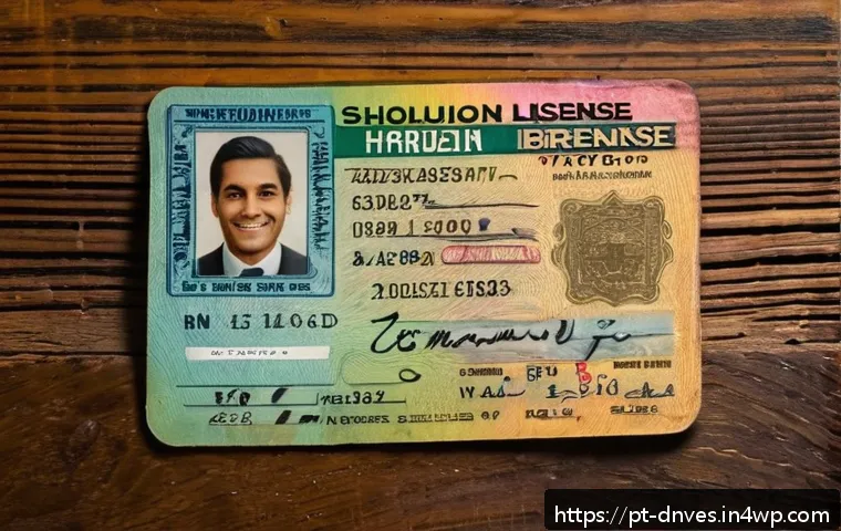 운전면허증 리뷰  수집품 투자 아이템으로서 - A close-up image of a vintage 1970s Brazilian driver’s license displayed on an aged wooden table, sh...