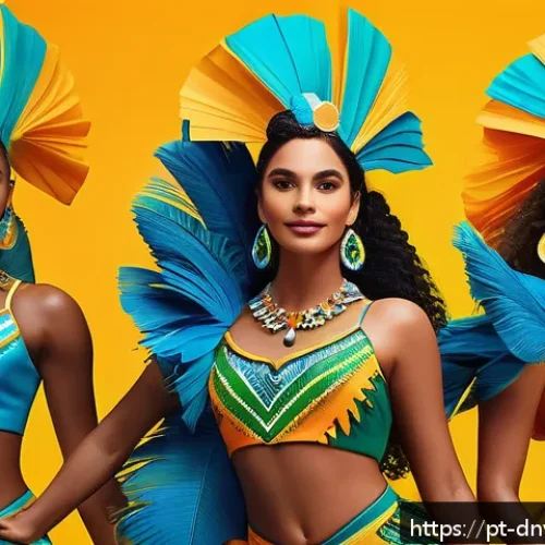 NFT 수집품 투자 시장 전망 - A vibrant digital artwork showcasing the fusion of traditional Brazilian samba culture and modern di...