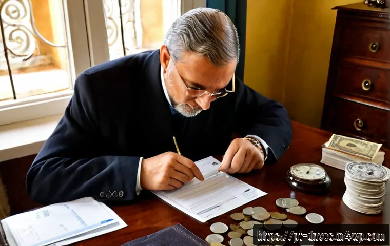 수집품 투자 시 자주 묻는 질문 - Photorealistic home office scene in Portugal, a middle-aged collector carefully examining a vintage ...